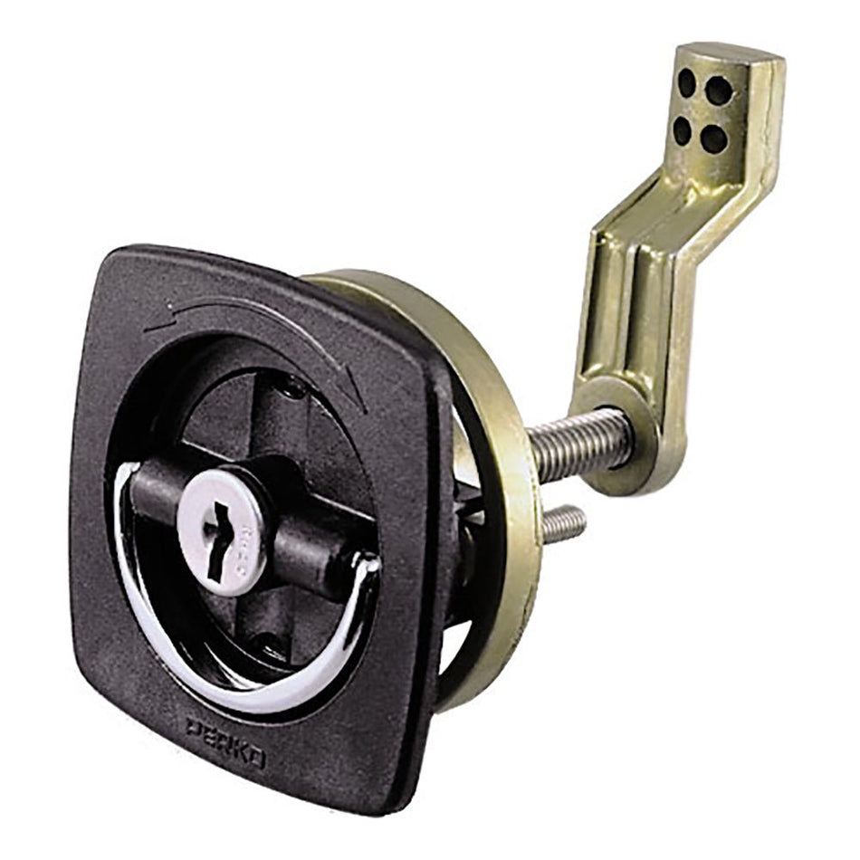 Perko Black Flush Lock - 2.5" x 2.5" w/Offset Cam Bar & Flexible Polymer Strike - Get Tight Gear