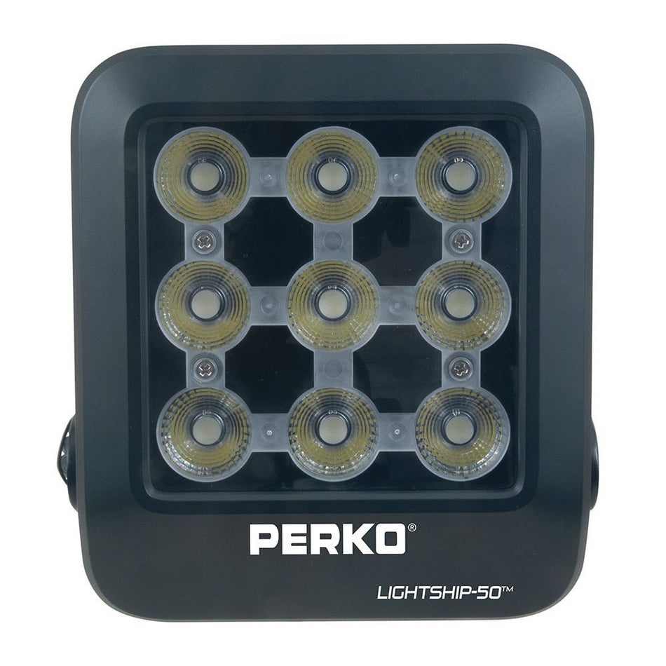 Perko Lightship 50 LED High Performance Spotlight - 12/24V - Black - Get Tight Gear