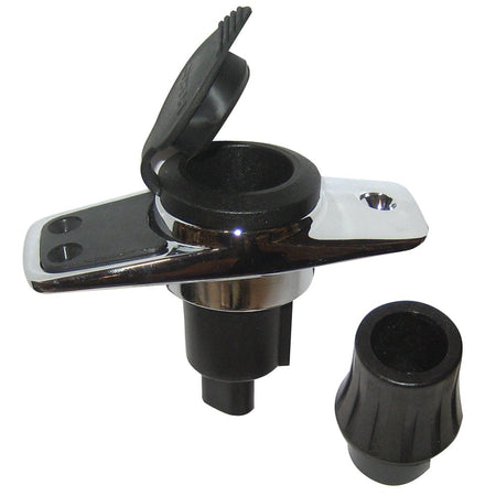 Perko Locking Collar Pole Light Mounting Base - 2 Pin - Chrome Plated w/Black Cover - Get Tight Gear