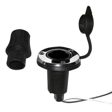 Perko Locking Collar Pole Light Mounting Base - 2 Pin - Round - Stainless Steel - Get Tight Gear