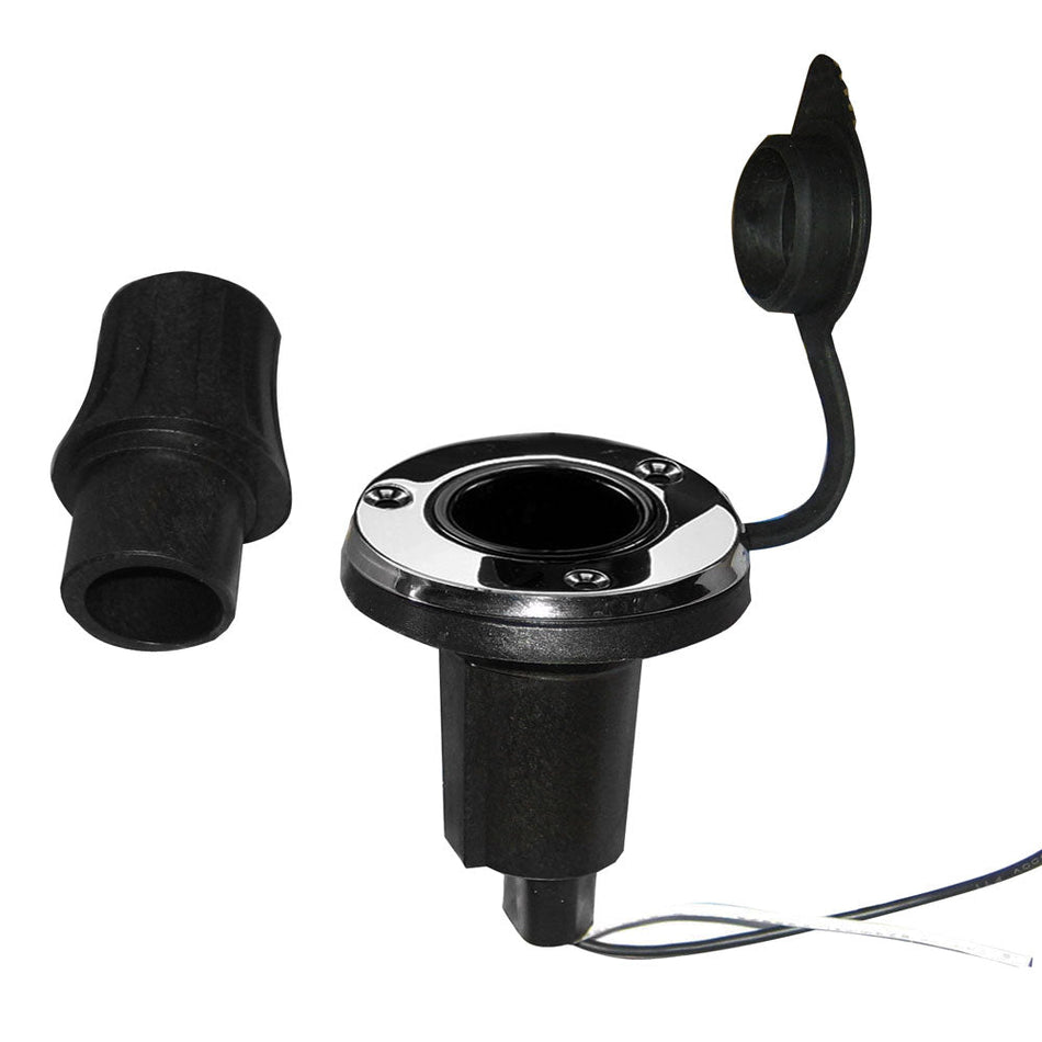 Perko Locking Collar Pole Light Mounting Base - 2 Pin - Round - Stainless Steel - Get Tight Gear