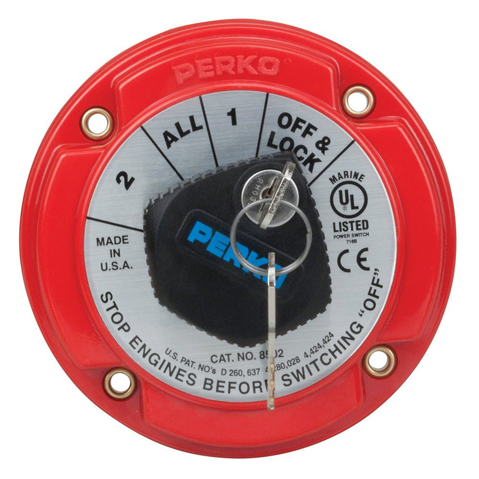 Perko Medium Duty Battery Selector Switch w/Key Lock - Get Tight Gear