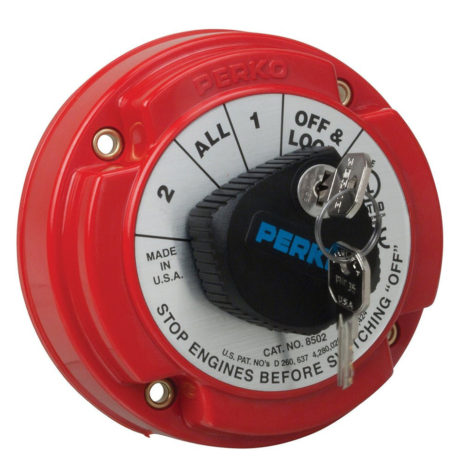 Perko Medium Duty Battery Selector Switch w/Key Lock - Get Tight Gear