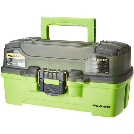 Plano 1 - Tray Tackle Box w/Dual Top Access - Smoke & Bright Green - Get Tight Gear