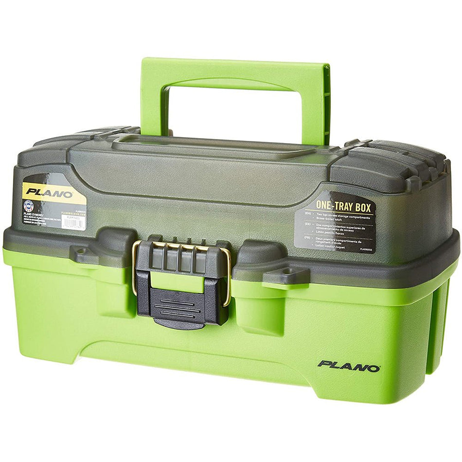 Plano 1 - Tray Tackle Box w/Dual Top Access - Smoke & Bright Green - Get Tight Gear
