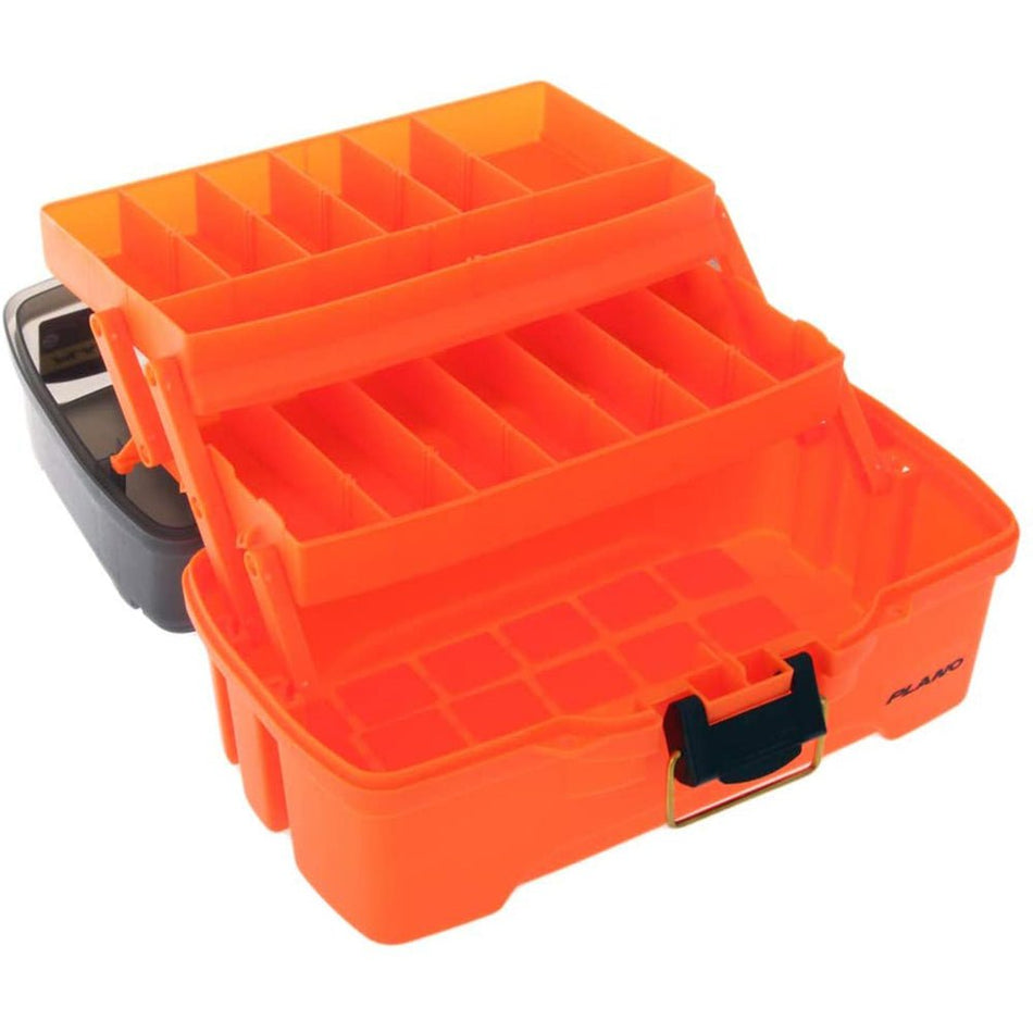 Plano 2 - Tray Tackle Box w/Dual Top Access - Smoke & Bright Orange - Get Tight Gear