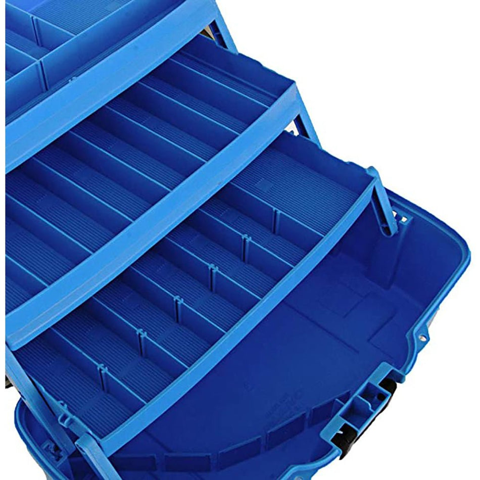 Plano 3 - Tray Tackle Box w/Dual Top Access - Smoke & Bright Blue - Get Tight Gear