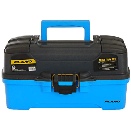Plano 3 - Tray Tackle Box w/Dual Top Access - Smoke & Bright Blue - Get Tight Gear