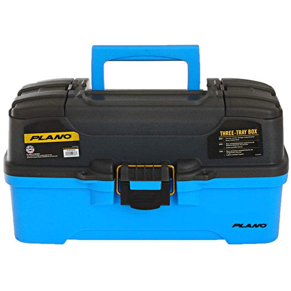 Plano 3 - Tray Tackle Box w/Dual Top Access - Smoke & Bright Blue - Get Tight Gear