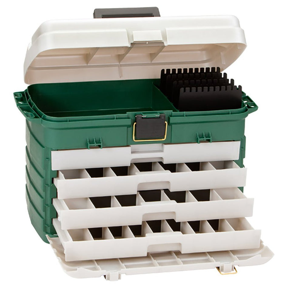 Plano 4 - Drawer Tackle Box - Green Metallic/Silver - Get Tight Gear