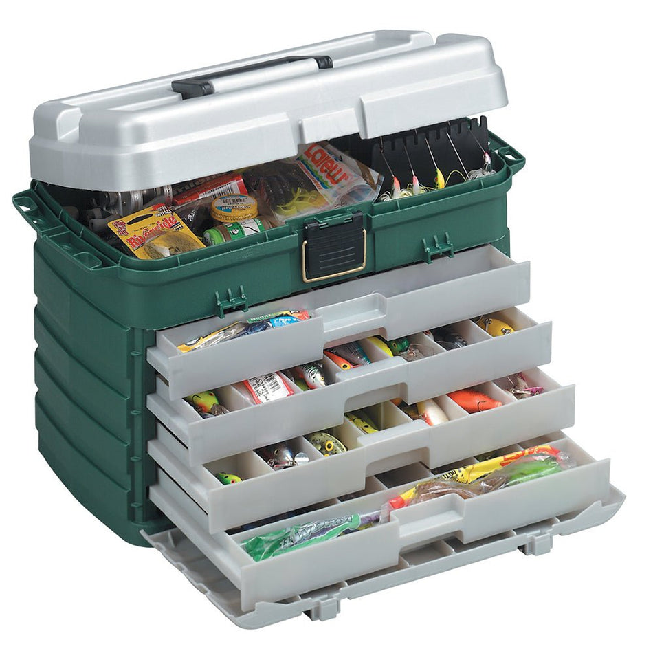 Plano 4 - Drawer Tackle Box - Green Metallic/Silver - Get Tight Gear