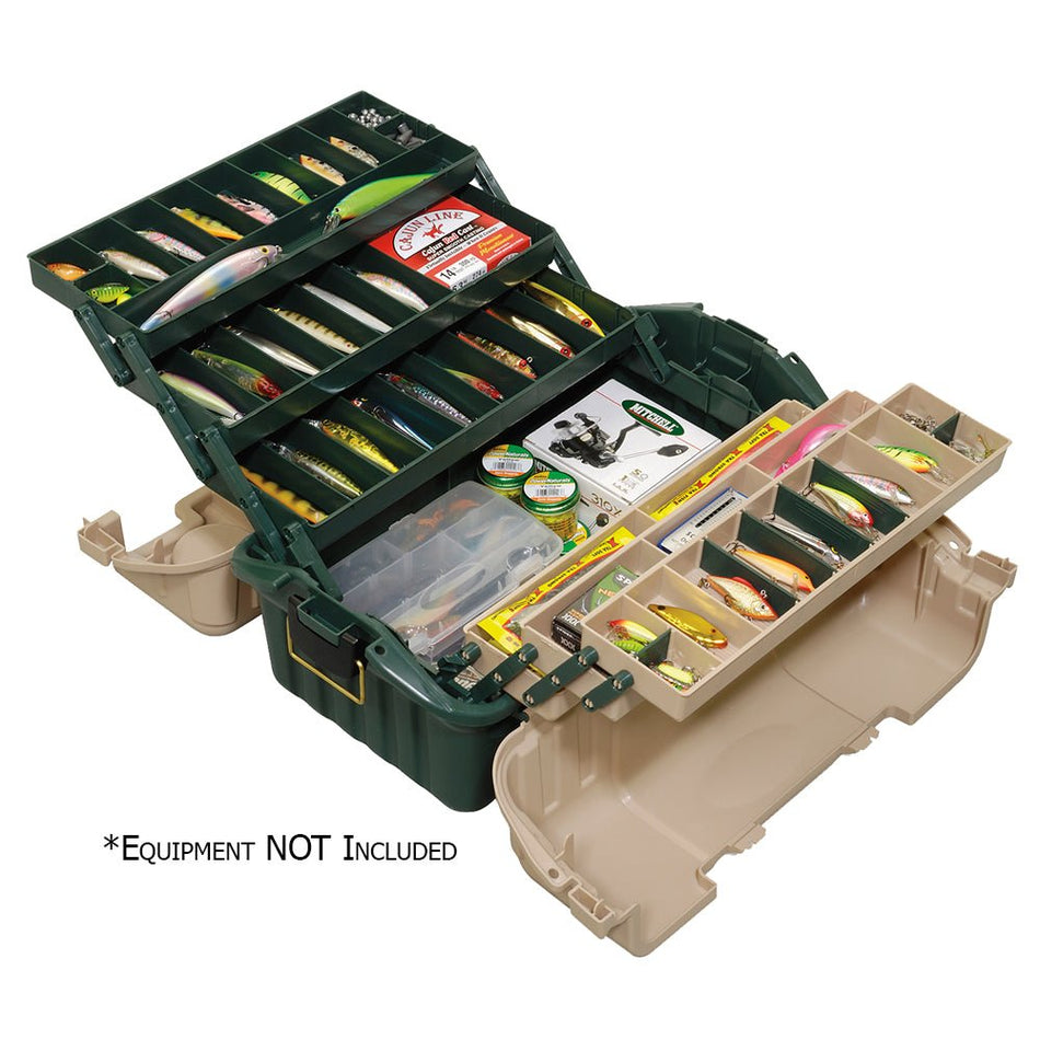 Plano Hip Roof Tackle Box w/6 - Trays - Green/Sandstone - Get Tight Gear