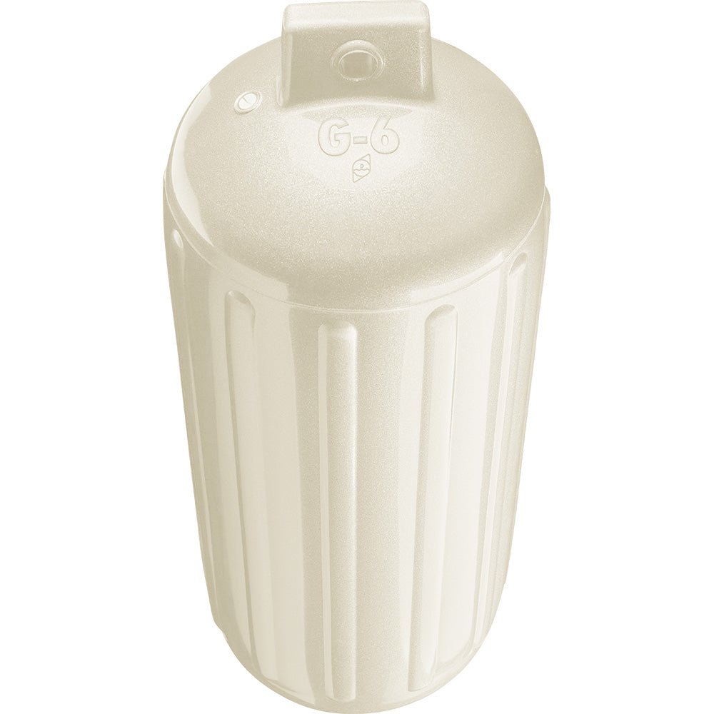 Polyform G - 6 Twin Eye Fender 11" x 30" - Metallic White - Get Tight Gear