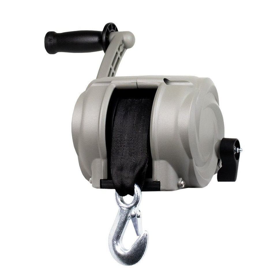 Powerwinch Premier Series Winch 2000lb, 8", Crank Arm - Saltwater Silver - Get Tight Gear