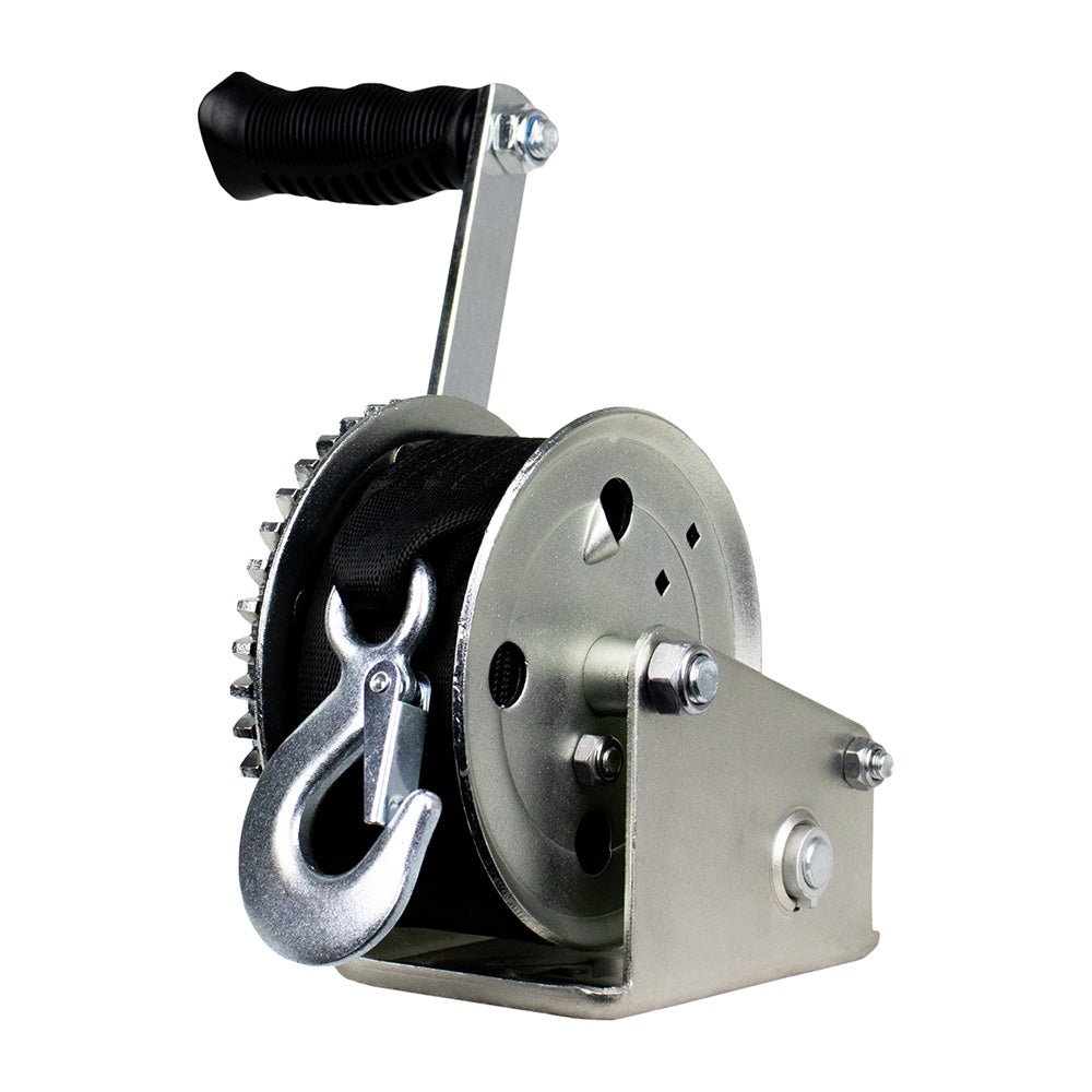 Powerwinch Utility Series Winch 1,400lb, 8" Crank Arm - Zinc - Get Tight Gear