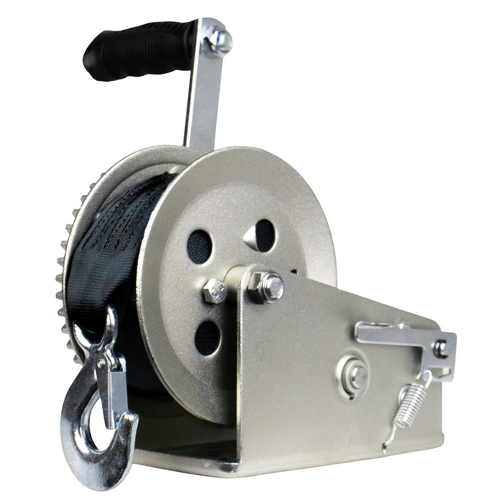 Powerwinch Utility Series Winch 1,800lb, 2 Speed, 6" Crank Arm - Zinc - Get Tight Gear