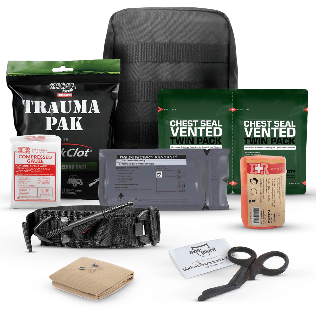 Premium IFAK Trauma Kit – Trauma Pak, Chest Seal & Tourniquet - Get Tight Gear