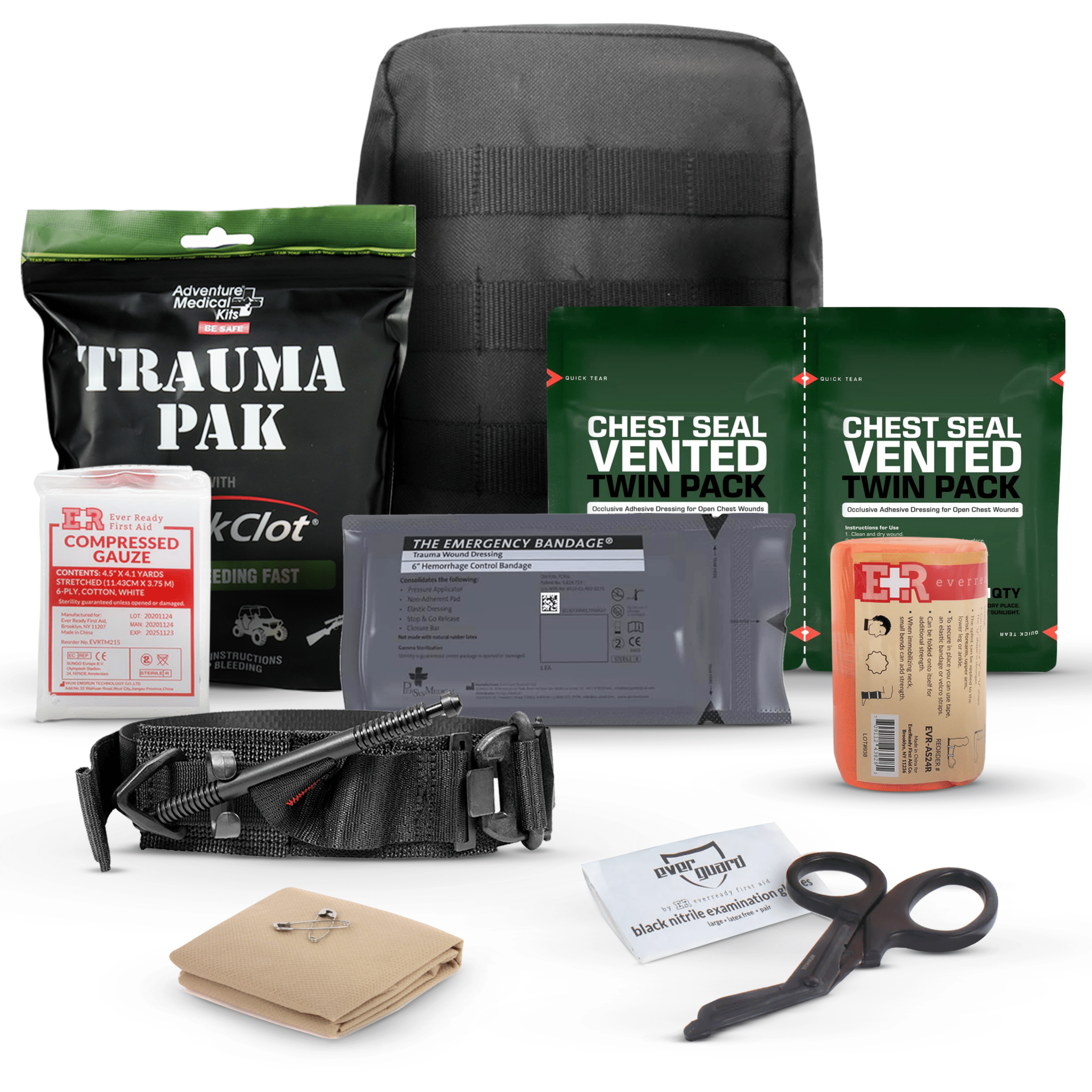 Premium IFAK Trauma Kit – Trauma Pak, Chest Seal & Tourniquet - Get Tight Gear