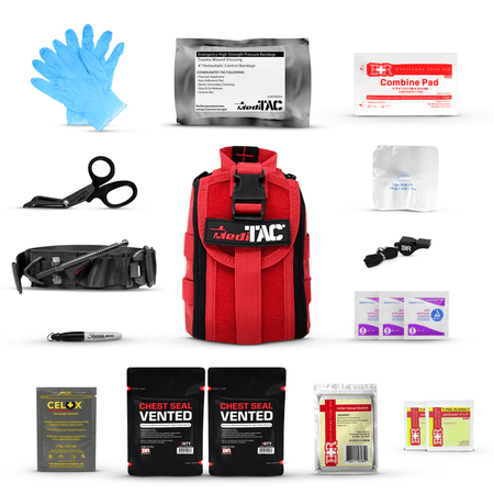Premium Tactical IFAK Kit w Rip - Away Velcro, SOF Tourniquet & CELOX - Get Tight Gear