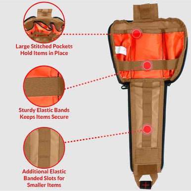 Premium Tactical IFAK Kit w Rip - Away Velcro, SOF Tourniquet & CELOX - Get Tight Gear