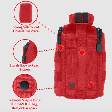 Premium Tactical IFAK Kit w Rip - Away Velcro, SOF Tourniquet & CELOX - Get Tight Gear