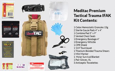 Premium Tactical IFAK Kit w Rip - Away Velcro, SOF Tourniquet & CELOX - Get Tight Gear