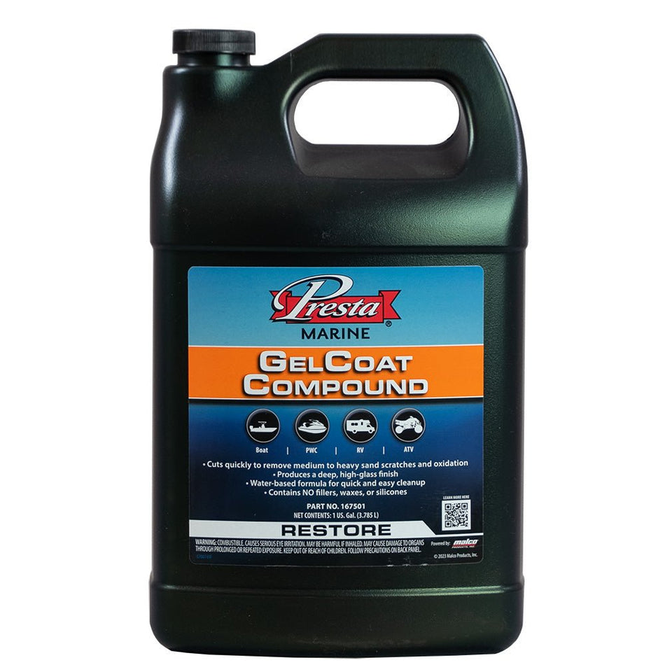 Presta Gel Coat Compound - 1 Gallon - Get Tight Gear