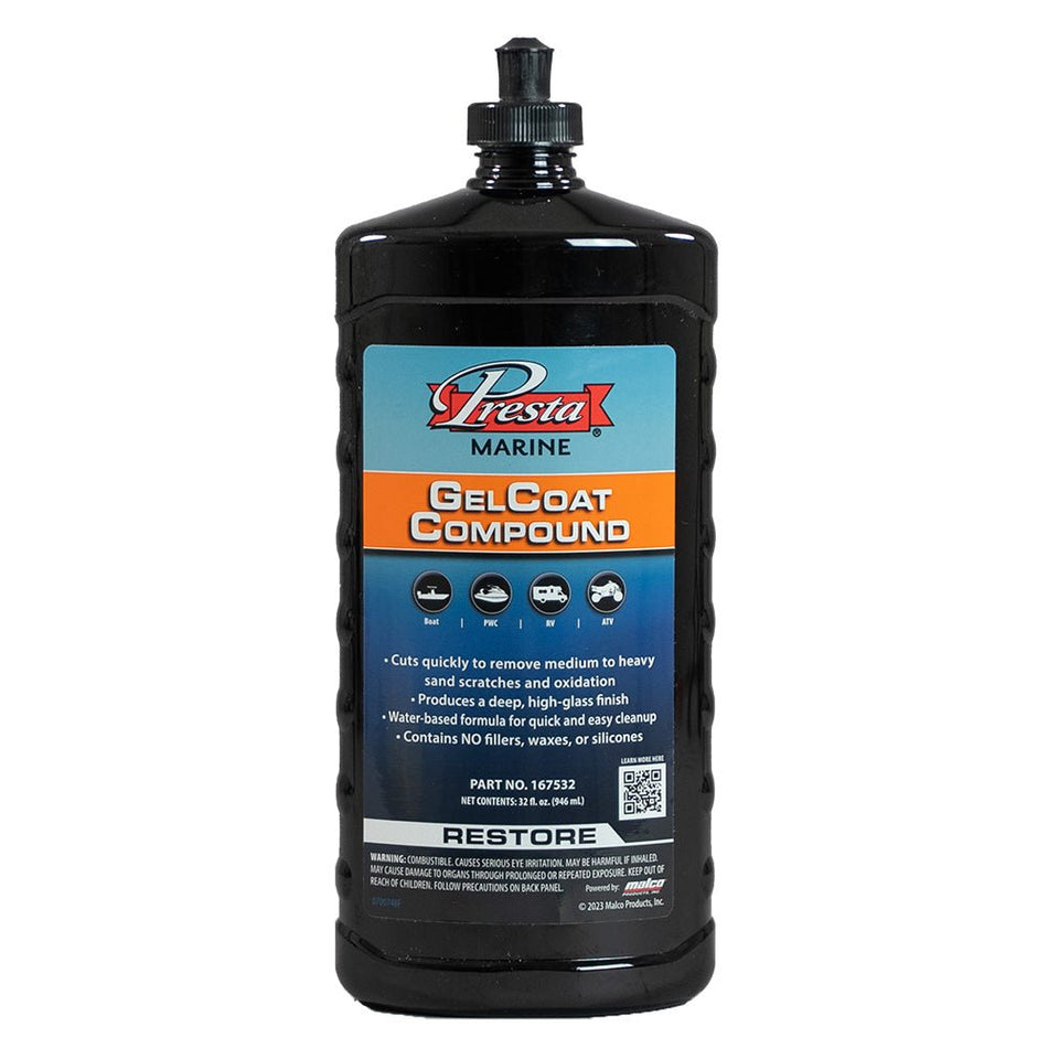 Presta Gel Coat Compound - 32 fl oz - Get Tight Gear