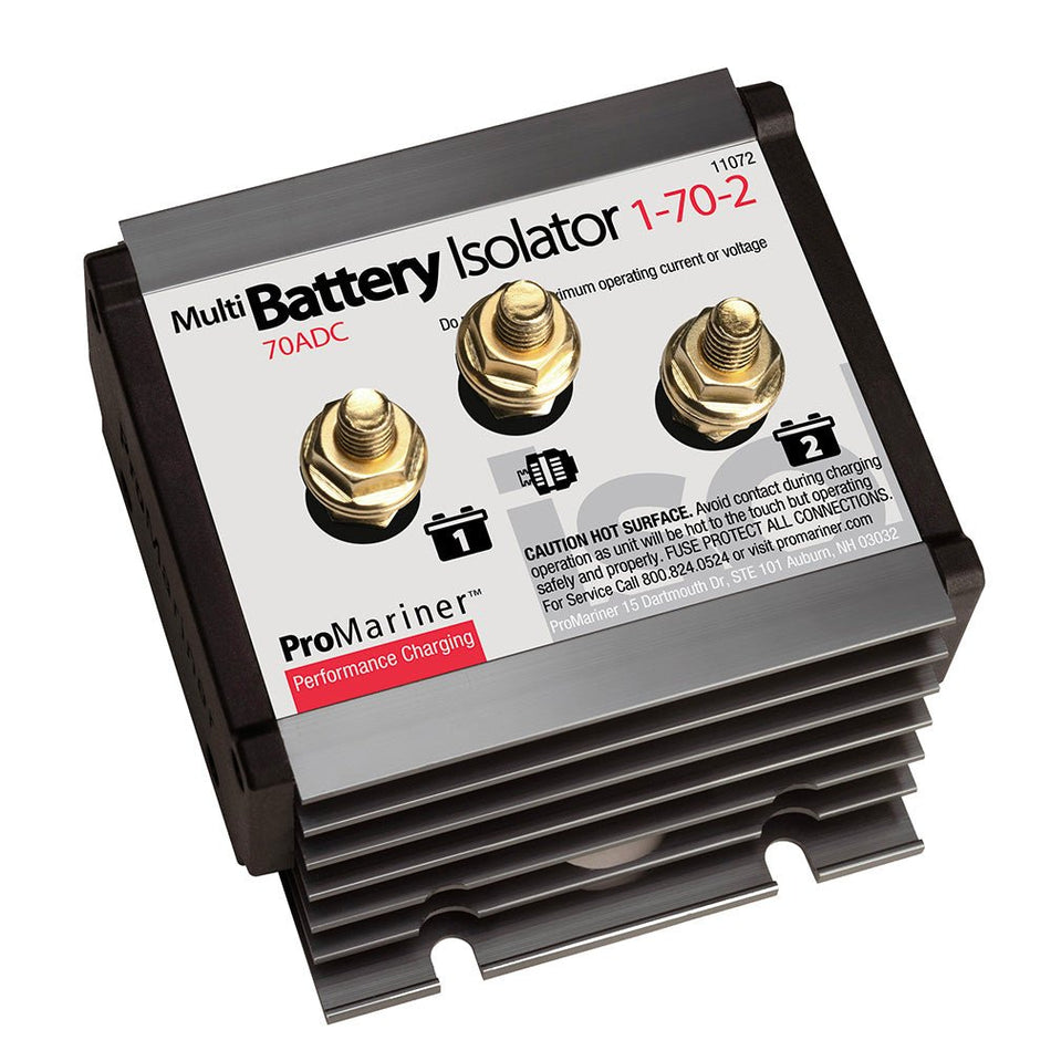 ProMariner Battery Isolator - 1 Alternator - 2 Battery - 70 AMP - Get Tight Gear