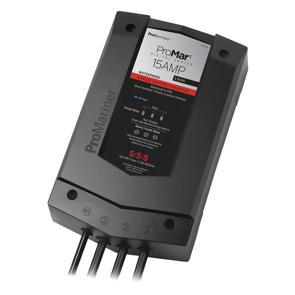 ProMariner ProMar1 DS Digital - 15 Amp - 3 Bank Charger - Get Tight Gear