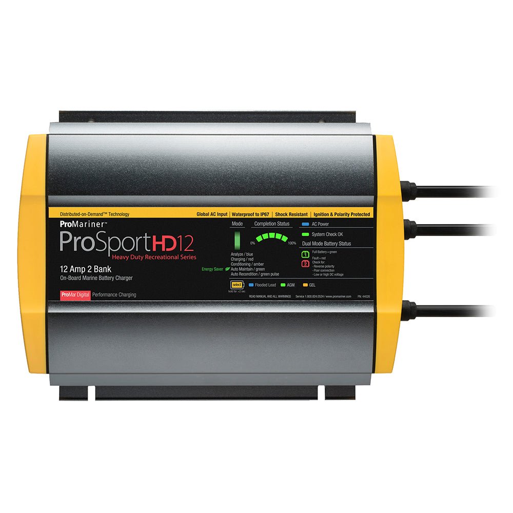 ProMariner ProSportHD 12 Global Gen 4 - 12 Amp - 2 Bank Battery Charger - Get Tight Gear