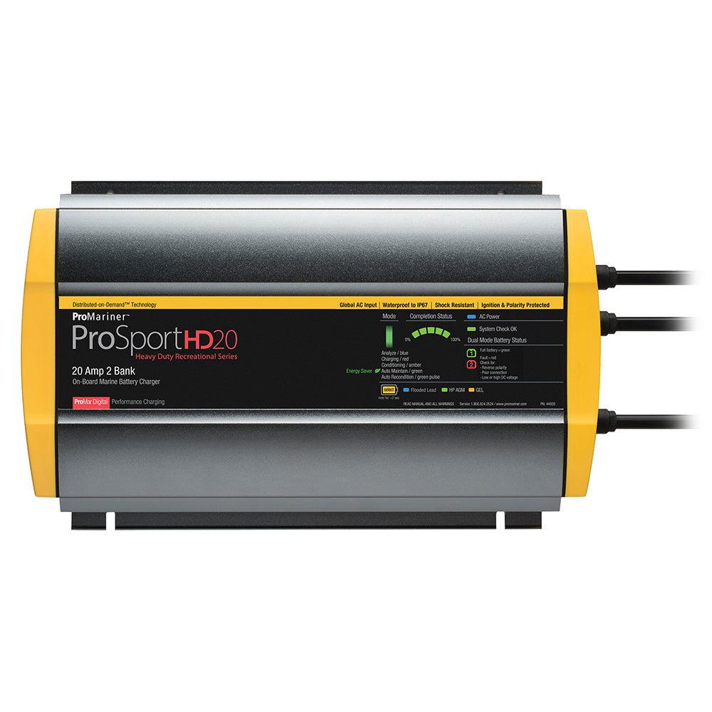 ProMariner ProSportHD 20 Gen 4 - 20 Amp - 2 Bank Battery Charger - Get Tight Gear
