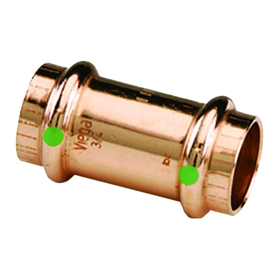 ProPress 1 - 1/2" Copper Coupling w/Stop - Double Press Connection - Smart Connect Technology - Get Tight Gear