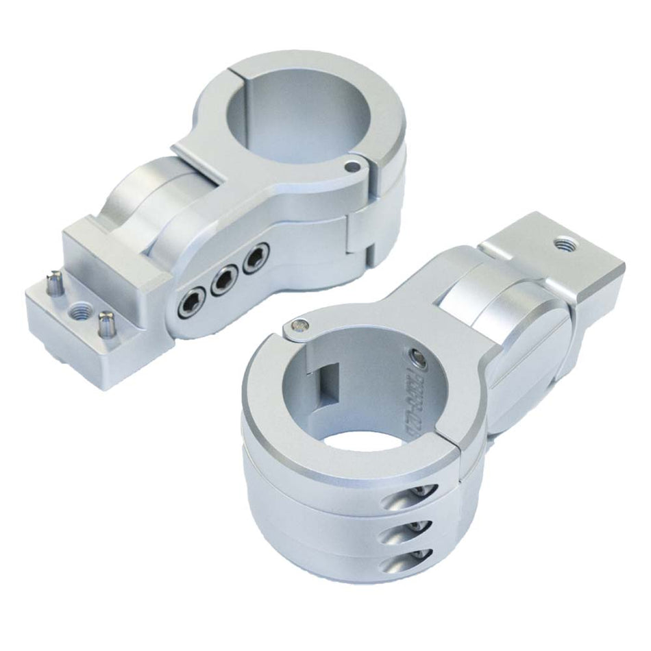 PTM Edge Board Rack Mounts - 2.38" Pipe Clamp - Silver - Get Tight Gear