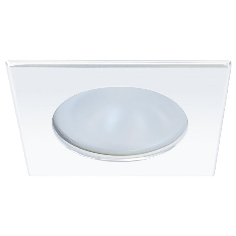 Quick Blake XP Downlight LED - 4W, IP66, Screw Mounted - Square White Bezel, Round Warm White Light - Get Tight Gear