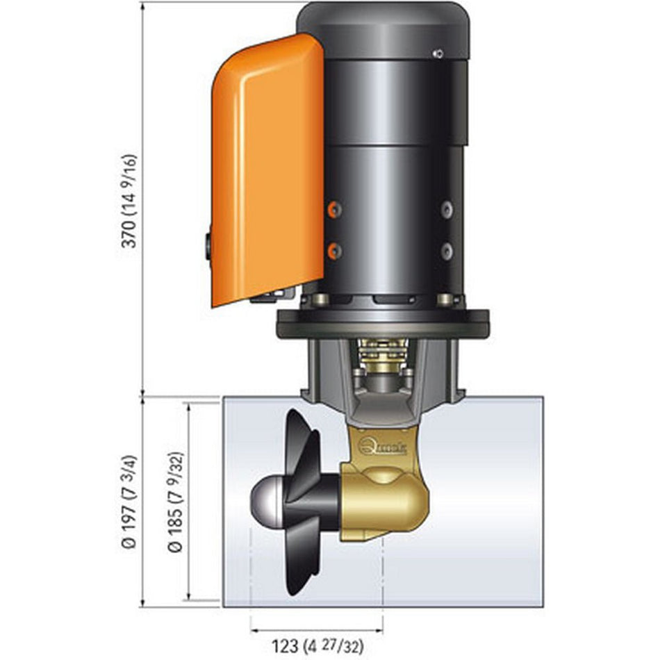Quick Bow Thruster BTQ 185 - 55 55KGF - 12V - D185 - 3.0kW - Get Tight Gear