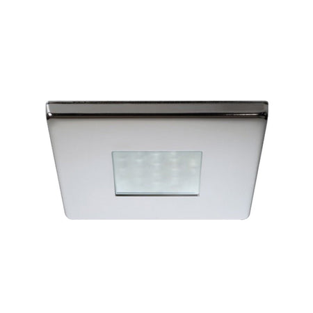 Quick Edwin C Downlight LED - 2W, IP66, Screw Mounted - Square Stainless Bezel, Square Warm White Light - Get Tight Gear