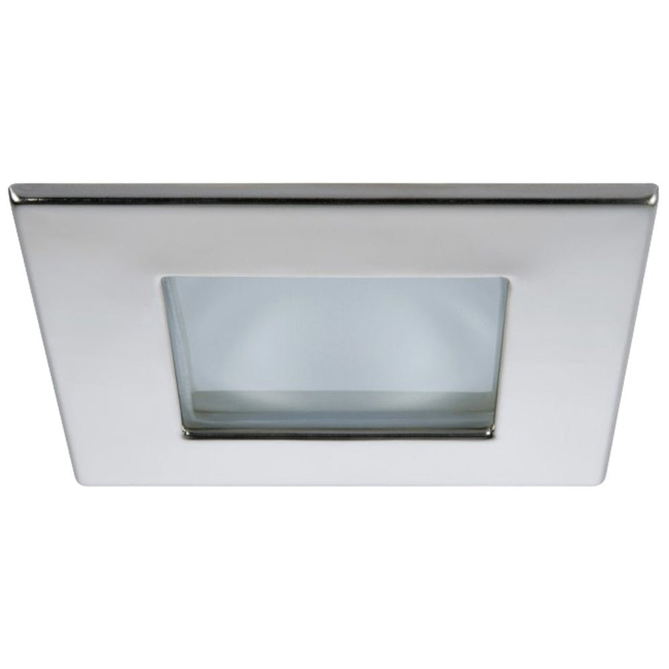 Quick Marina XP Downlight LED - 4W, IP66, Screw Mounted - Square Stainless Bezel, Round Daylight Light - Get Tight Gear