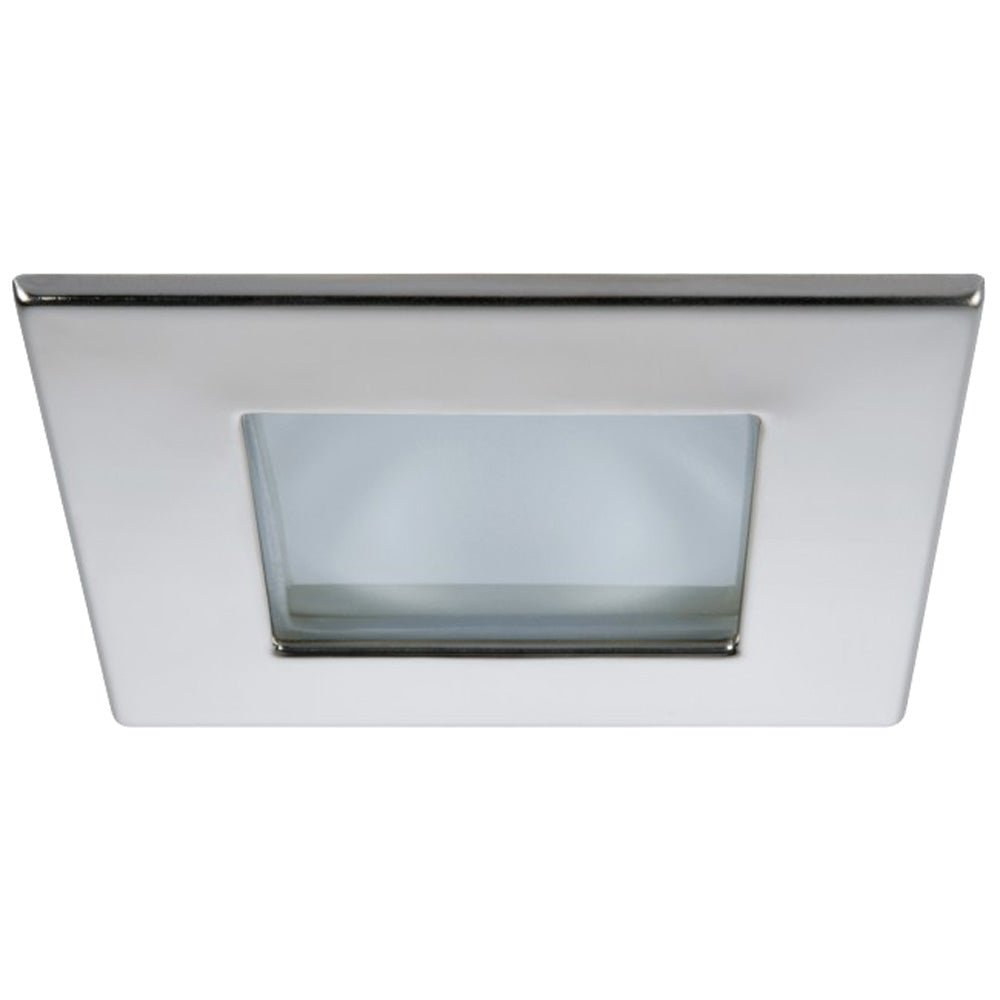 Quick Marina XP Downlight LED - 4W, IP66, Screw Mounted - Square Stainless Bezel, Square Warm White Light - Get Tight Gear