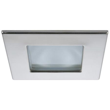 Quick Marina XP Downlight LED - 4W, IP66, Screw Mounted - Square Stainless Bezel, Square Warm White Light - Get Tight Gear
