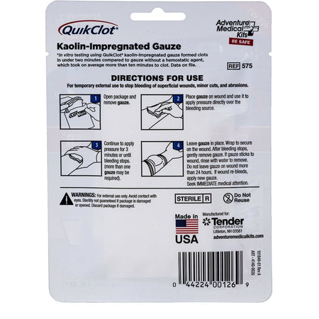 QuikClot Advanced Clotting Gauze - 3" x 4' - Get Tight Gear