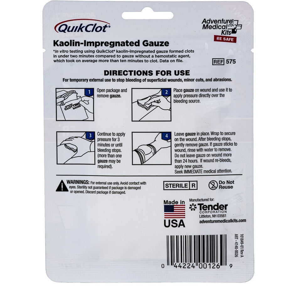 QuikClot Advanced Clotting Gauze - 3" x 4' - Get Tight Gear