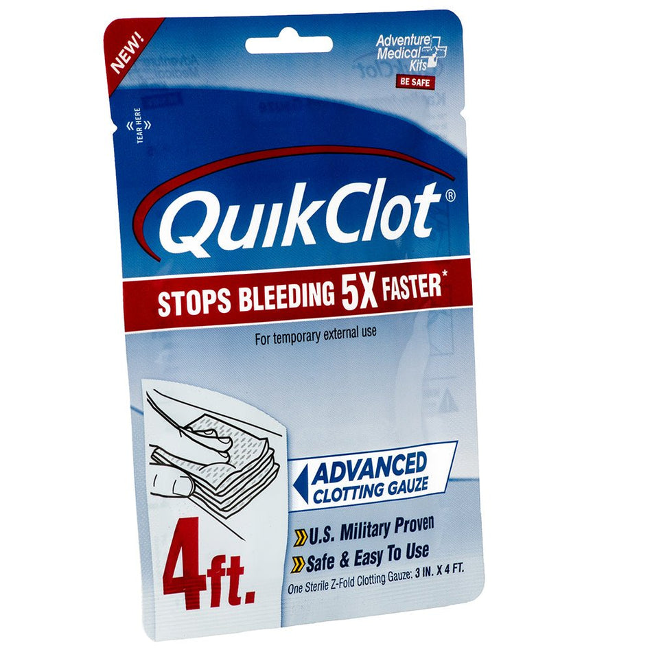 QuikClot Advanced Clotting Gauze - 3" x 4' - Get Tight Gear