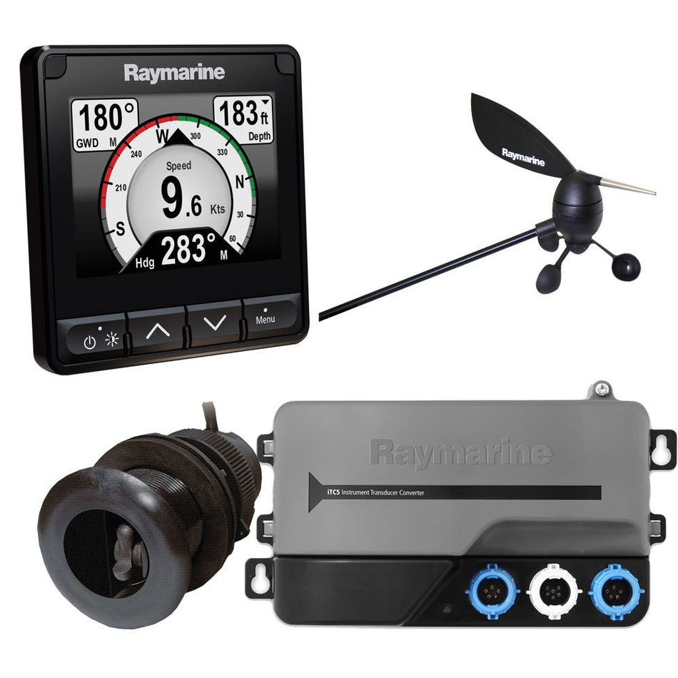 Raymarine i70s System Pack w/Color Instrument & Wind, DST Transducers, iTC - 5, and STng Backbone - Get Tight Gear