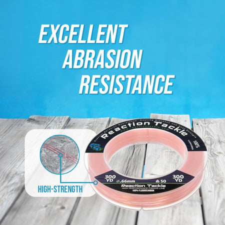 Reaction Tackle 100% Pure Fluorocarbon Fishing Line - Get Tight Gear