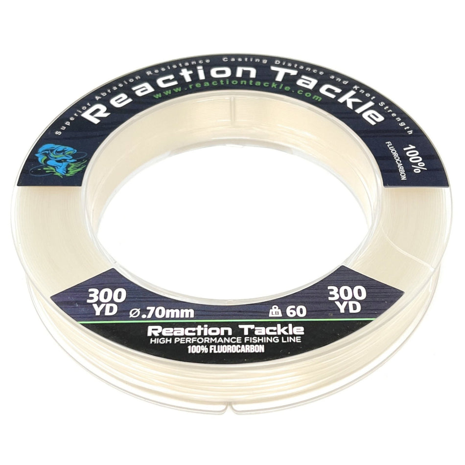 Reaction Tackle 100% Pure Fluorocarbon Fishing Line - Get Tight Gear