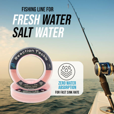 Reaction Tackle 100% Pure Fluorocarbon Fishing Line - Get Tight Gear