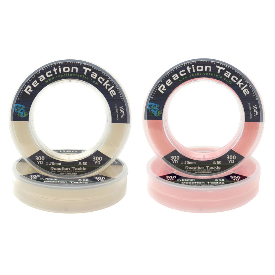 Reaction Tackle 100% Pure Fluorocarbon Fishing Line - Get Tight Gear