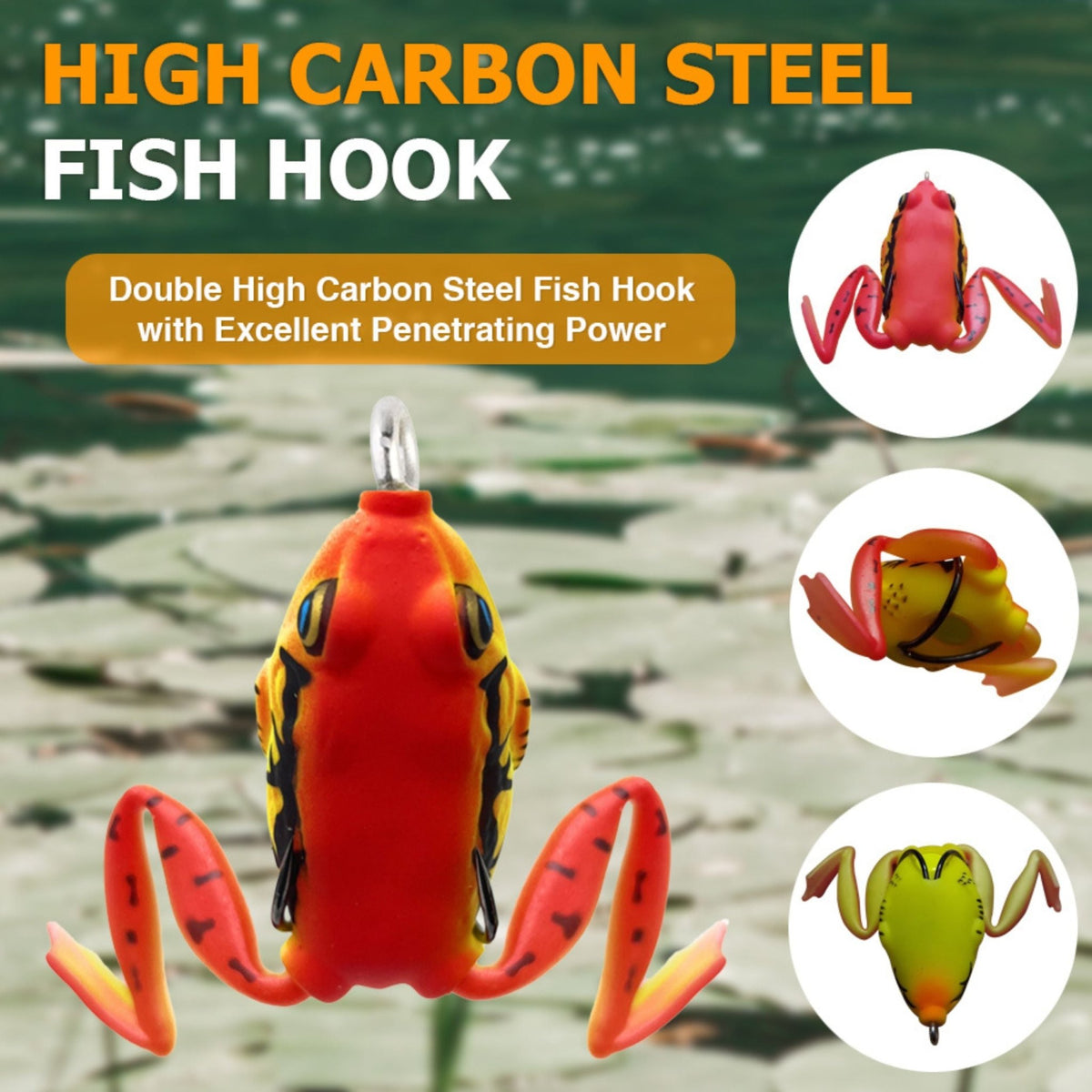 Reaction Tackle 2.25" Hollow Body Frogs with Swimming Legs (2 - Pack) - Get Tight Gear