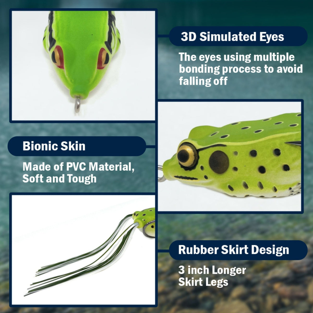 Reaction Tackle 2.5" Hollow Body Frogs / 2 - Pack - Get Tight Gear